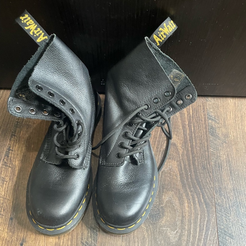 Black Doc Marten boots. In excellent condition .